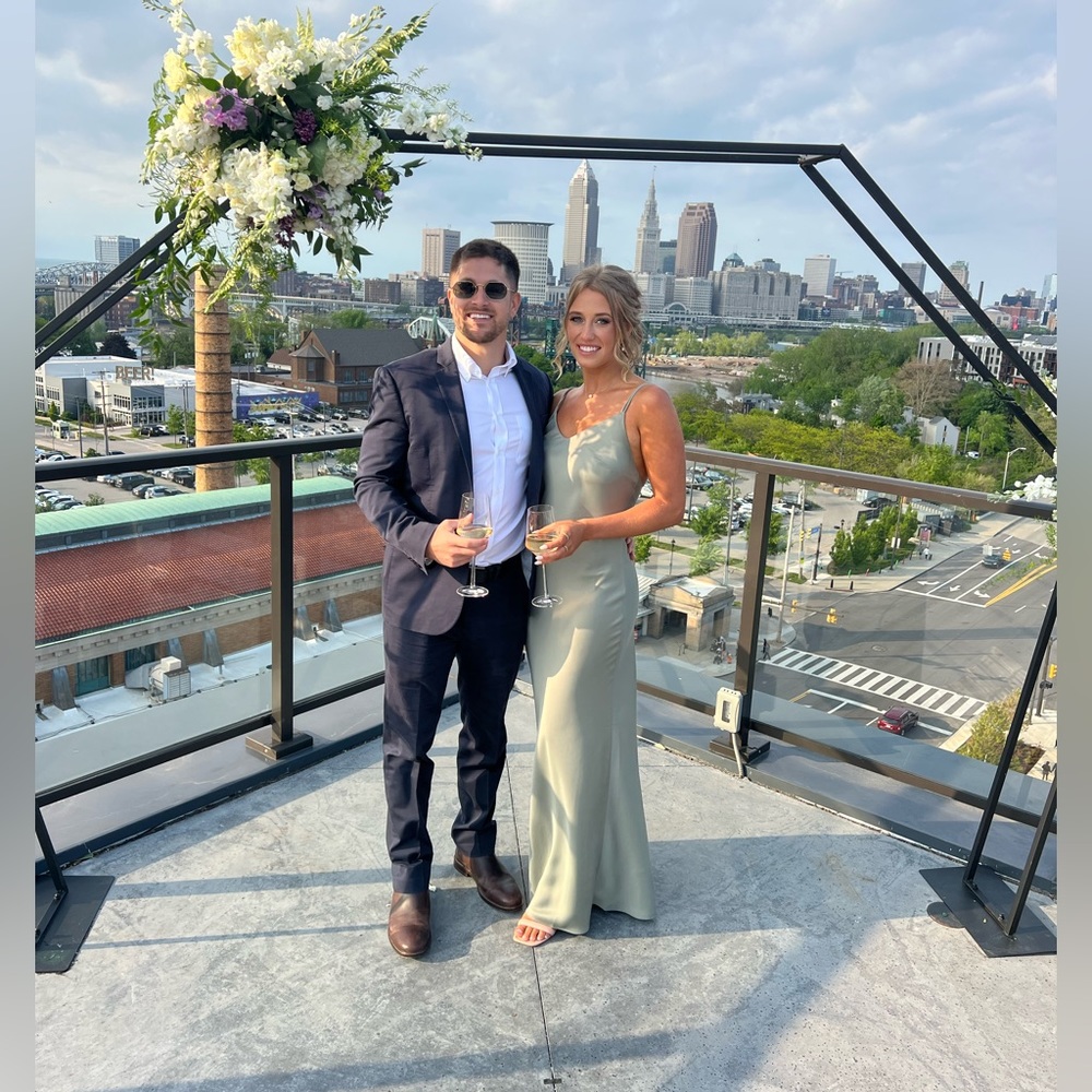 BHLDN Charlie Maxi Slip Dress - Moss